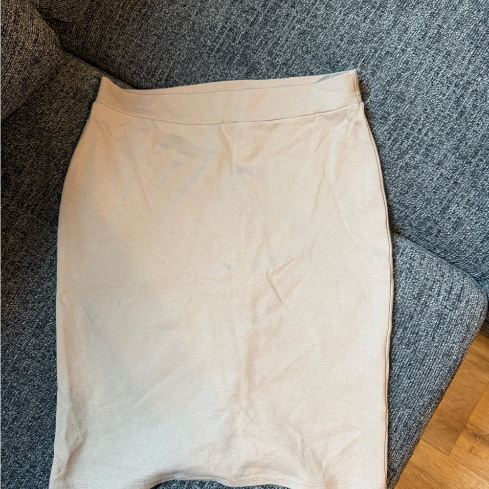 Charlotte Russe Cream Midi Skirt